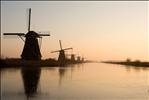 Dutch Windmiles at Sunset